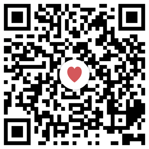QR code with a heart picture at the center, for a wedding invitation or favor
